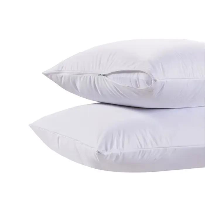 Housse de protection d'oreiller lisse, 1 pièce, fermeture éclair, imperméable, respirante, anti-acar