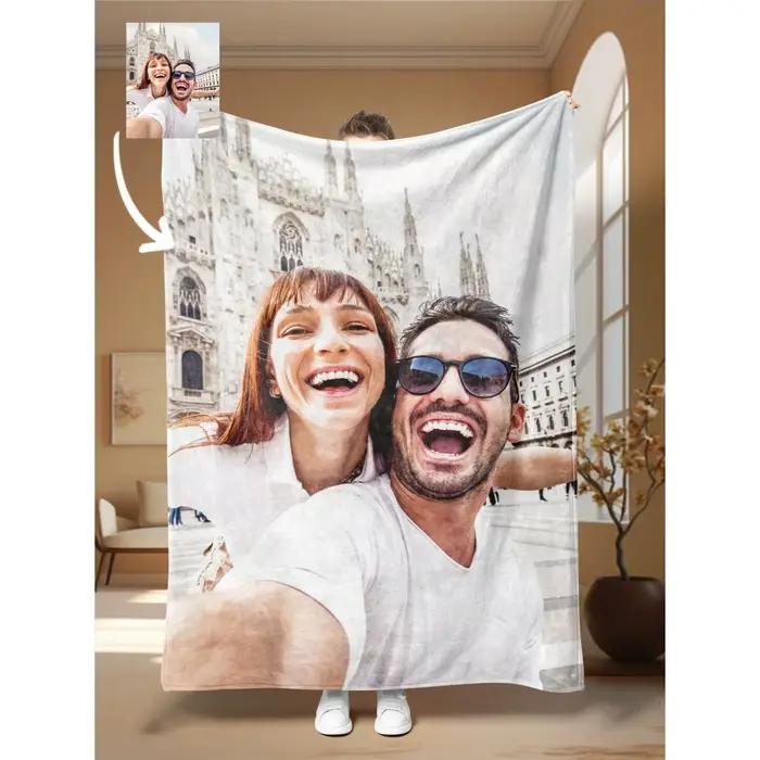 Couverture personnalisée avec Photo personnelle, 1 pièce, couverture de lit en flanelle, pour annive