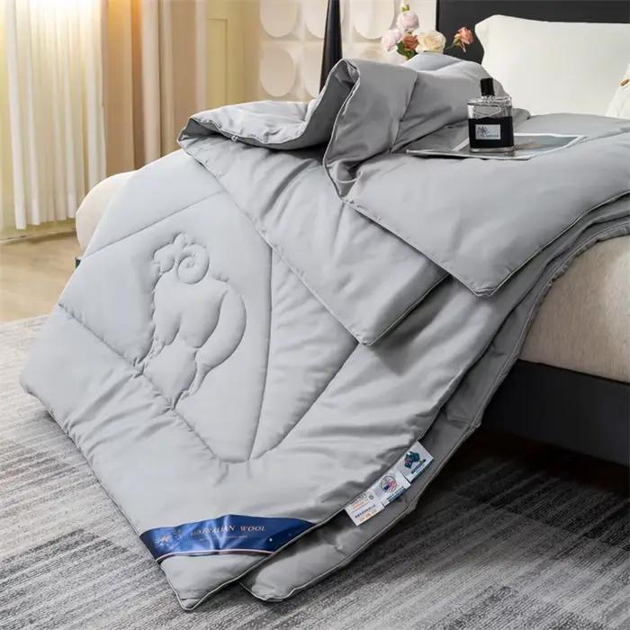 Couette en laine de luxe cinq étoiles hôtel chaud Double simple King Queen taille couette noyau 100%