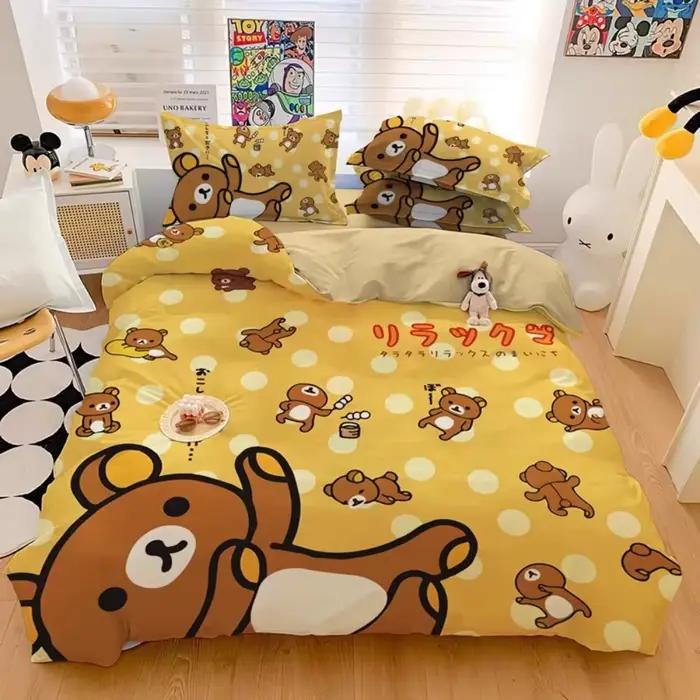 Rilakkuma housse de couette taie d'oreiller ensemble de literie garçon fille chambre décoration enfa