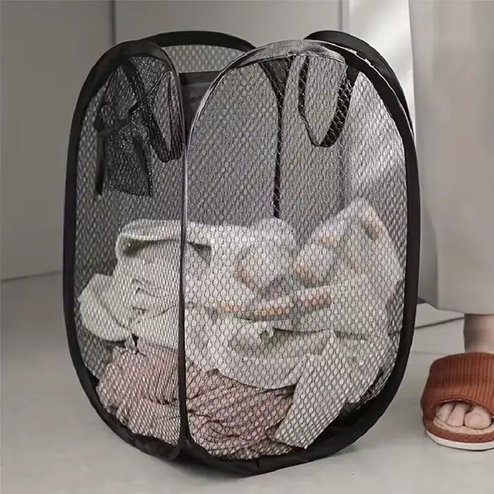 Panier à linge pop-up en maille, panier à linge, panier de rangement pliable pour vêtements sales, p