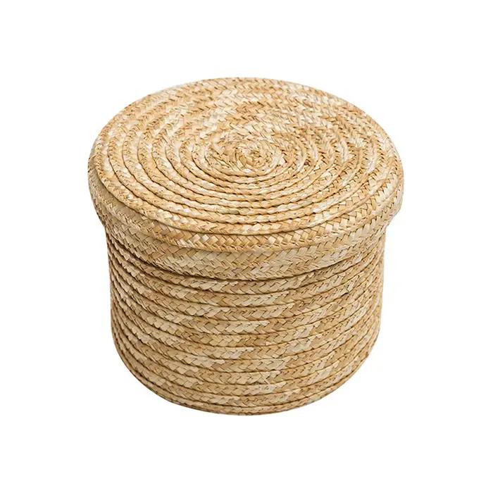 Panier de rangement en jonc de mer, organisateur de jouets à linge pour la maison