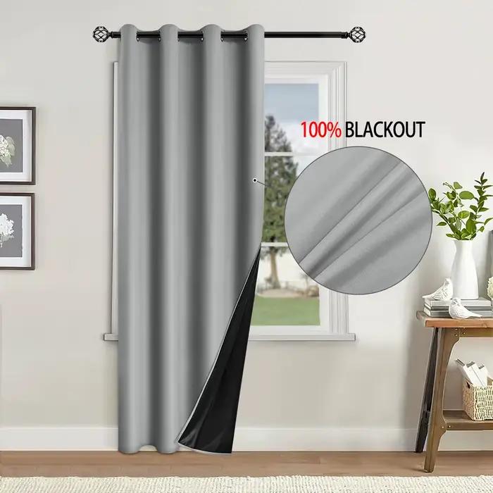 Rideaux occultants 1 pièce avec doublure isolée enduite, idéaux pour le salon, la chambre à coucher,
