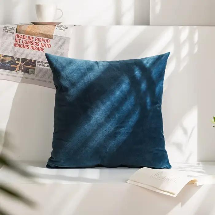 Housse d'oreiller en velours solide, oreillers décoratifs pour canapé, salon, Housse De Coussin 45*4
