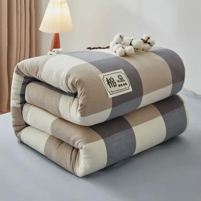 Couette nordique en coton 100% pour lit double, couette d'hiver King size 220x240 cm, couette à carr
