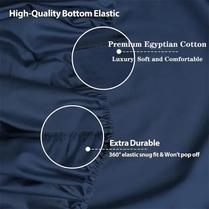 Draps de lit 100% coton égyptien, linge de lit pour la maison, drap-housse 1000 fils avec bande élas