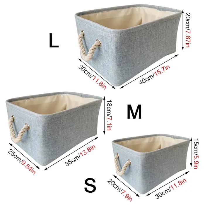 Panier à linge polyvalent en lin double couche