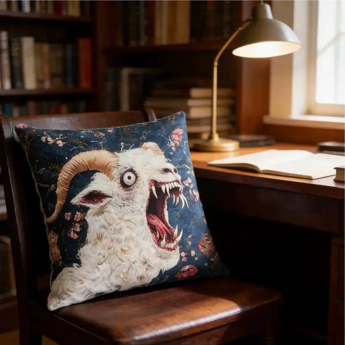 Lot de 3 housses de coussin décoratives et amusantes « Chèvre qui crie » 45x45cm pour canapé, salon, maison, dortoir, ferme