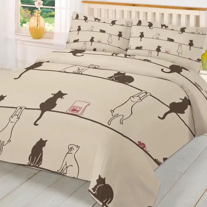 Chat corde souris housse de couette lit ensemble de literie Textile de maison housse de couette taies d'oreiller chambre Double ensemble de literie sans drap