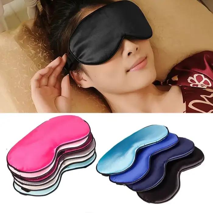 Couvre-yeux imité soie sommeil masque pour les yeux