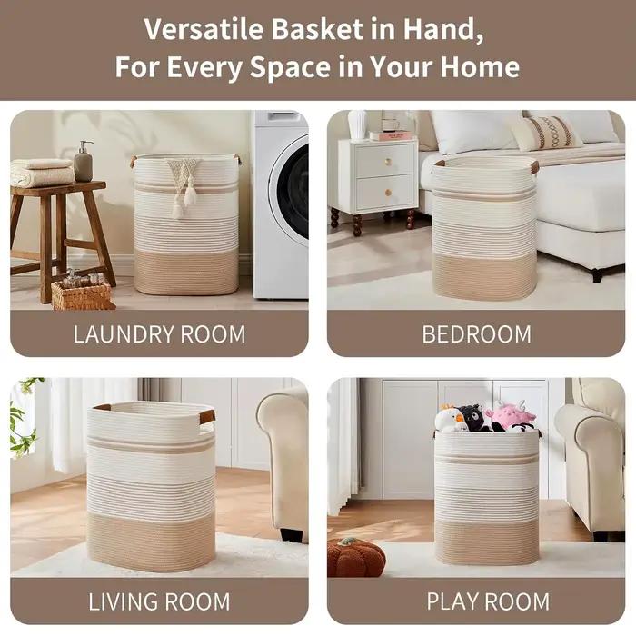 Panier à linge, panier à couvertures pour l'esthétique de la chambre