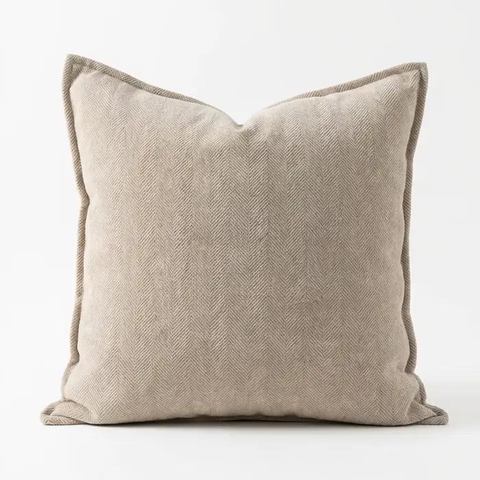 Housse de coussin en tissu tissé doux à chevrons de couleur unie 30x50 40x40 45x45 50x50 55x55 40x60 50x70 60x60 65x65 60x80cm