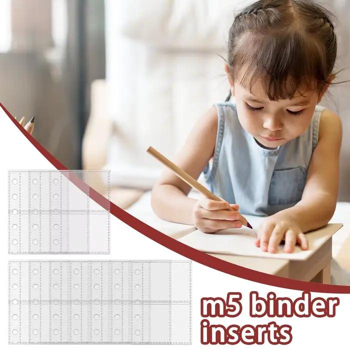 Protecteurs de pages transparents 10 pièces M5, inserts de reliure à 5 anneaux, pochettes de documents transparentes pour professionnels, voyageurs, artistes, enseignants