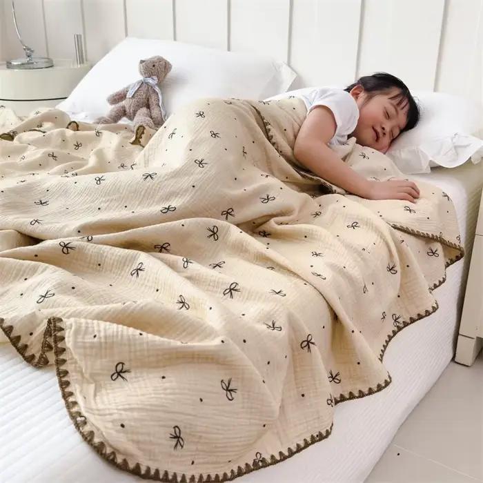 Couverture en mousseline double 100% coton pour l'été