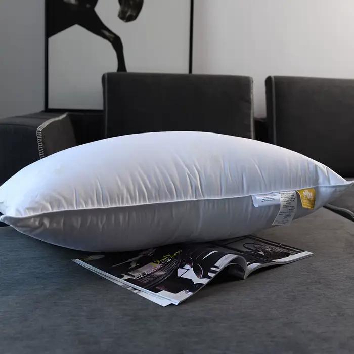 Oreiller de couchage en duvet d'oie pur, oreiller de lit doux pour dormir avec une enveloppe en coton 100%, lot de 1 taille standard