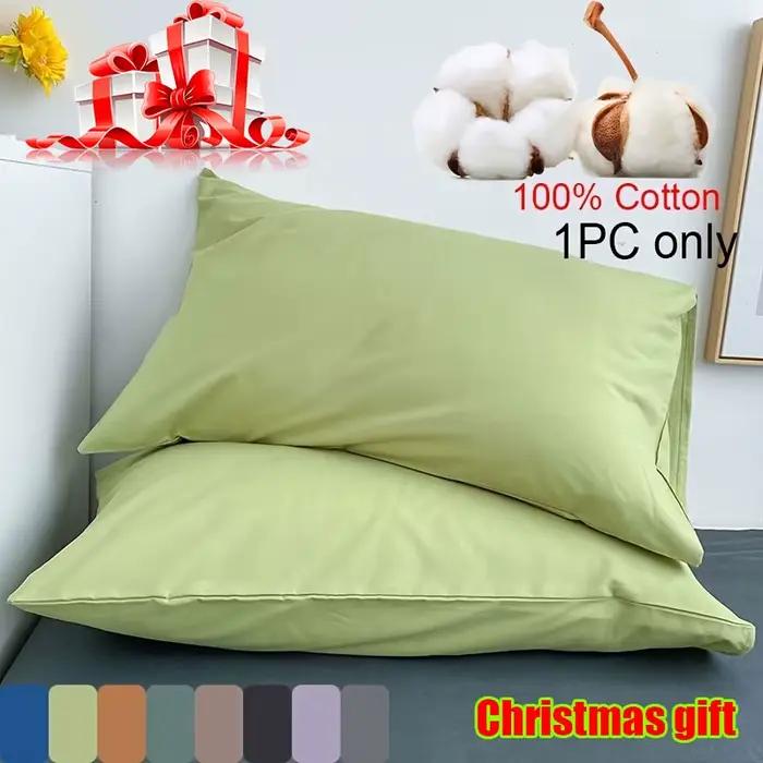 Cadeau de Noël 1 pièce taie d'oreiller brossée 100 % coton - Super douce, fermeture d'enveloppe, 18,89 x 29,13 pouces, disponible en plusieurs couleurs