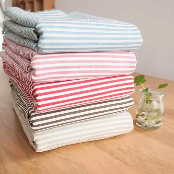 Rayures coton et lin tissu lin canapé nappe oreiller porte rideau lit
