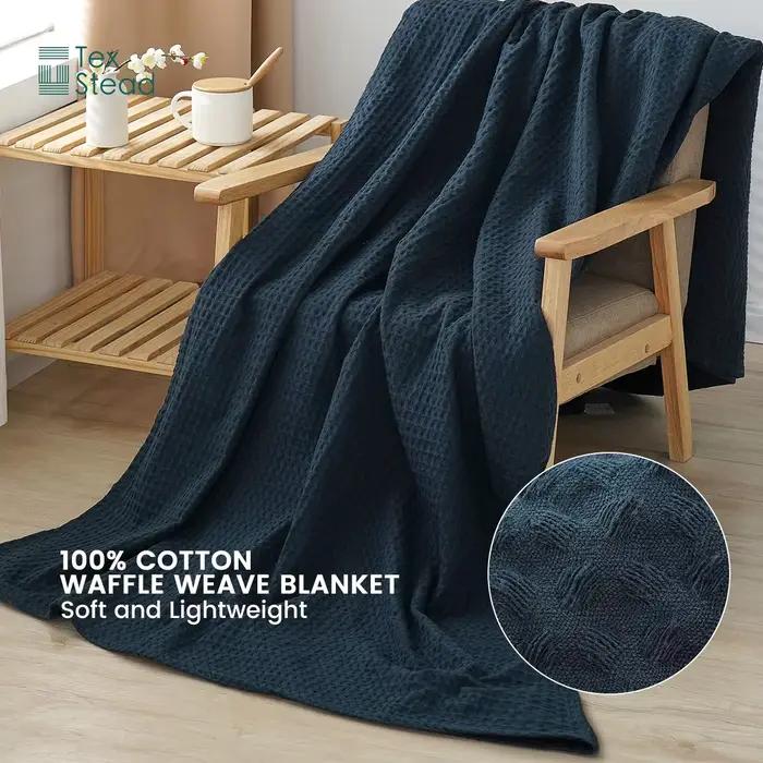 Couverture en tissu gaufré 100% coton, couverture légère et respirante pour lit et canapé, lavable en machine