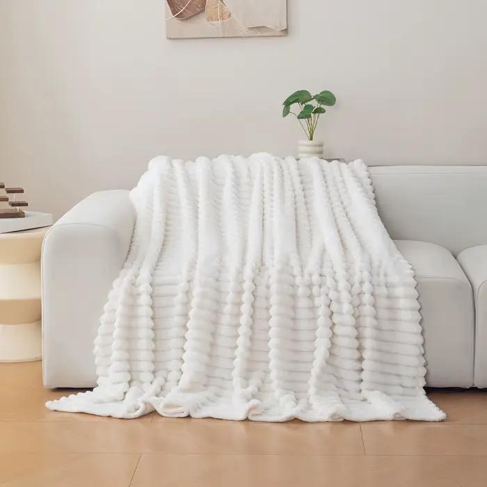 Couverture en flanelle rayée 1 pièce