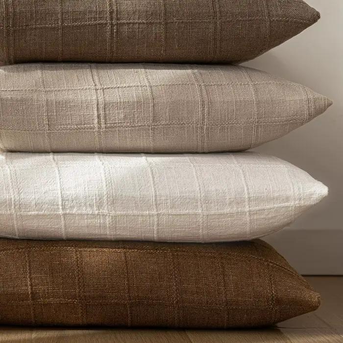 Housse de coussin carrée blanche