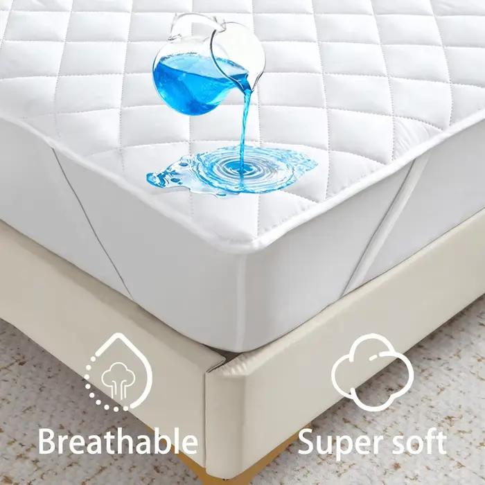 Protecteur de matelas 100 % imperméable | Motif de grille carrée