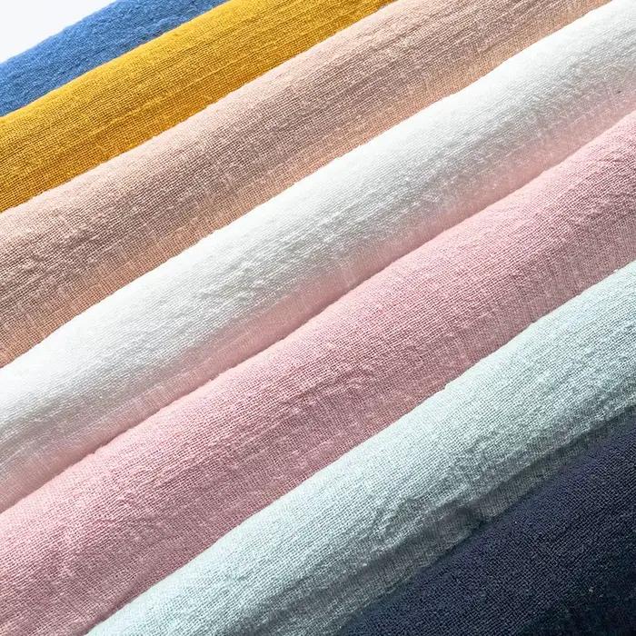 Tissu en pansement de coton lin fin coloré