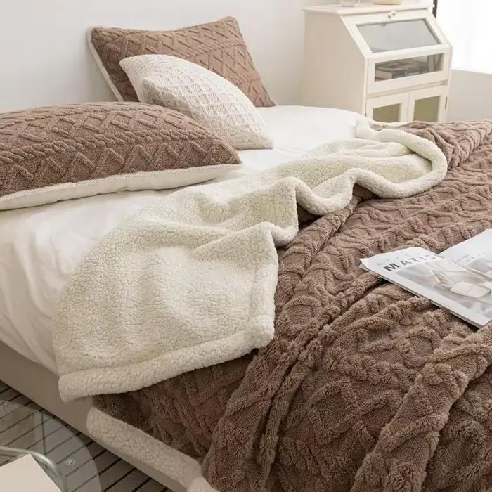 Optics-Couverture Sherpa Smile en laine d'agneau