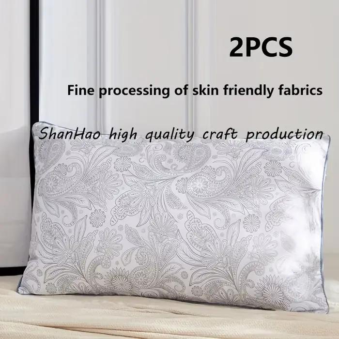 Oreiller de sommeil à motifs de texture brossée de haute qualité, oreiller à motifs de qualité hôtelière avec étoiles, oreiller à motifs classique, 2 pièces