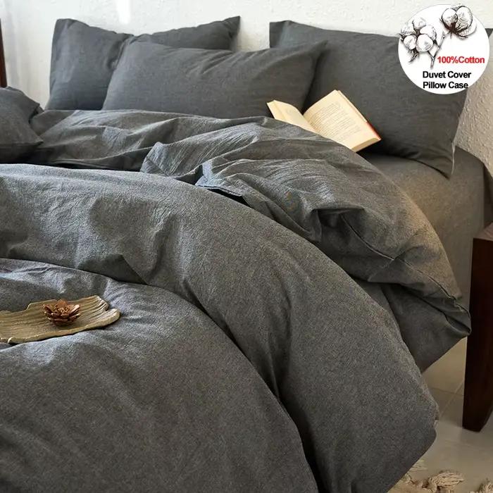 Parure de lit 100 % coton teint en fil