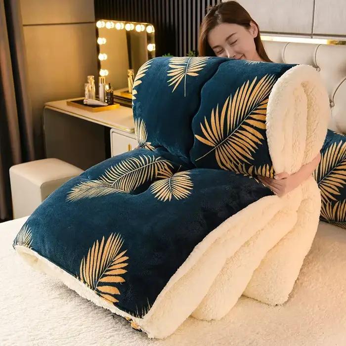 Literie d'hiver épaisse couette couverture épaissie chaude flanelle polaire