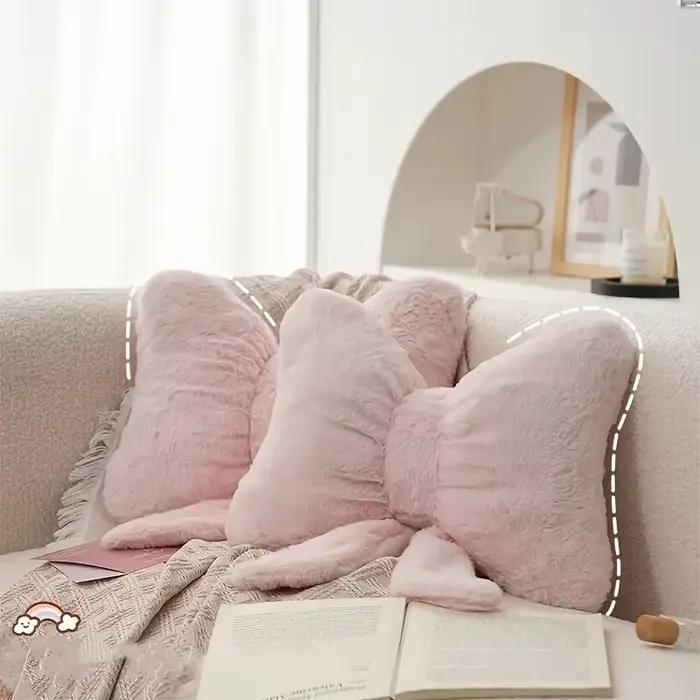 Coussin de câlin à nœud mignon, doux, lavable à la main, parfait pour la décoration du canapé de la chambre à coucher, cadeaux, décoration de la salle, coussins de vacances