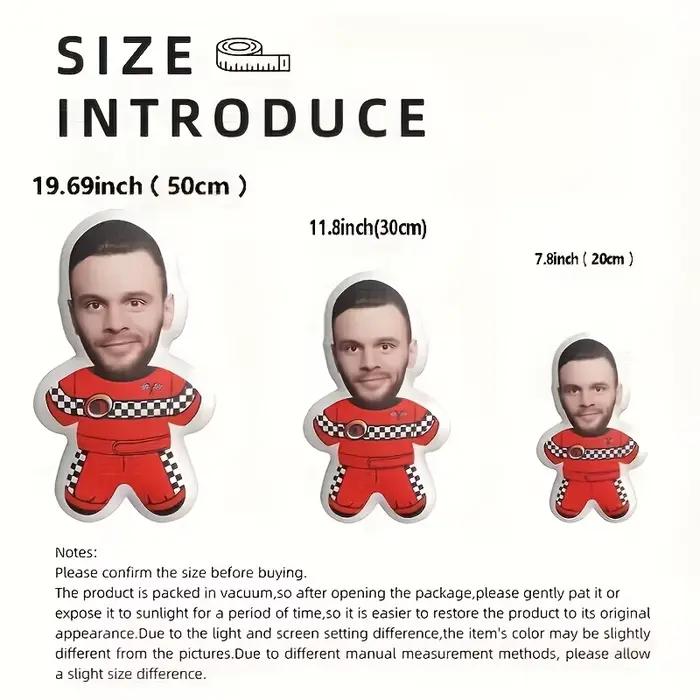 Oreiller en peluche avec photo personnalisée - FaceBodyNameTextLogo personnalisé - Chargez votre propre image - Coussin