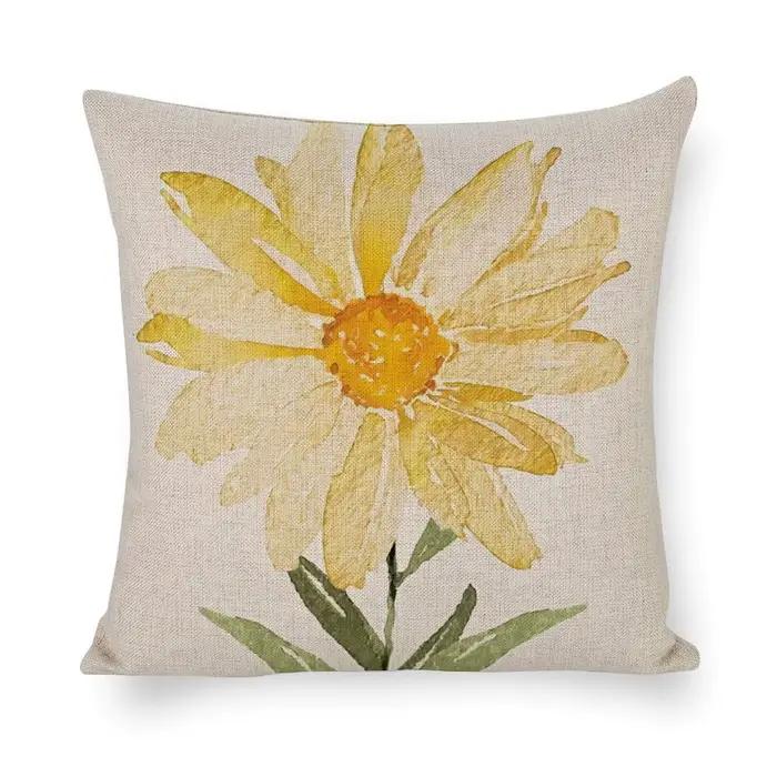 Nouveau Coussin lin 45*45 cm taie d'oreiller jaune décoration de la maison canapé oreiller coussin