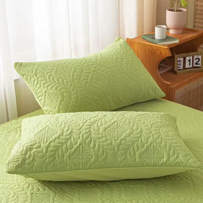 KDJEIKZ 1 pièce/2 pièces, taie d'oreiller matelassée imperméable, housse de coussin de couleur unie, 48x74cm (sans noyau intérieur)