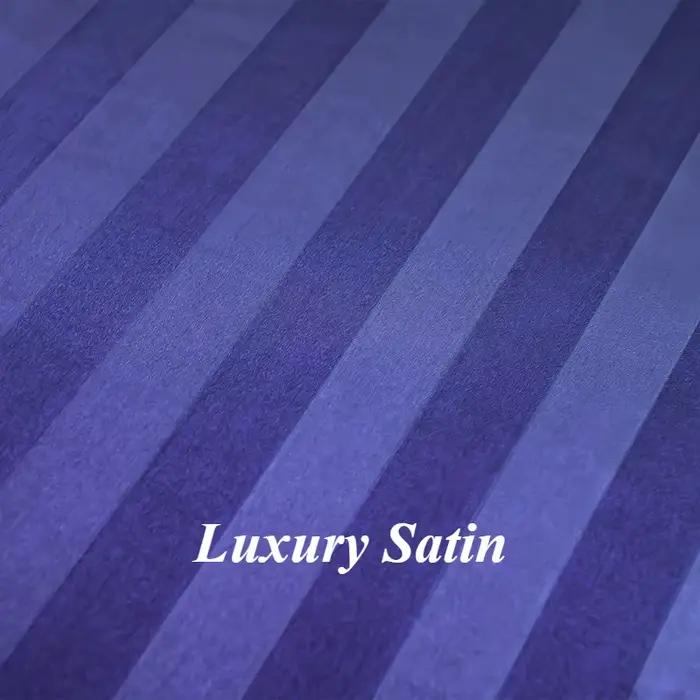 Nouvelle Housse de Matelas Ajustée 1 Pièce en Satin Rayé avec Bande Élastique