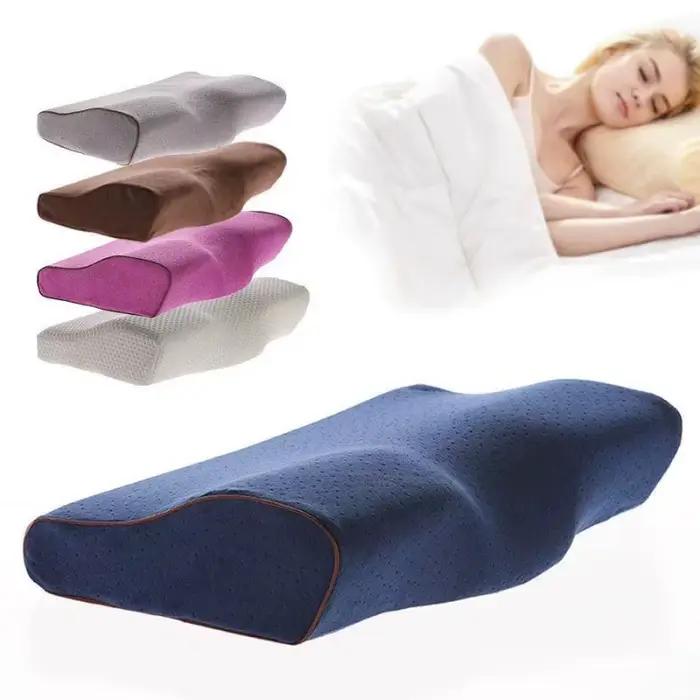 Taie d'oreiller à mémoire de couleur unie pour enfant et adulte, housse de coussin douce et lavable en forme de papillon