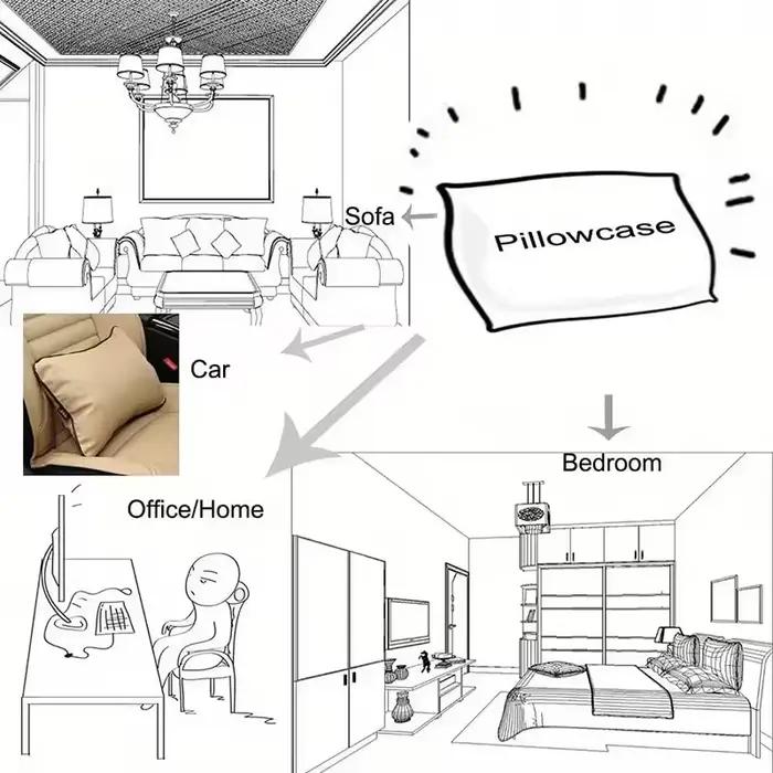 Kawaii dessin animé maison et décoration sommeil oreiller taie d'oreiller 50x70 cm housse de coussin oreillers décoratifs pour canapé coussins cas câlins