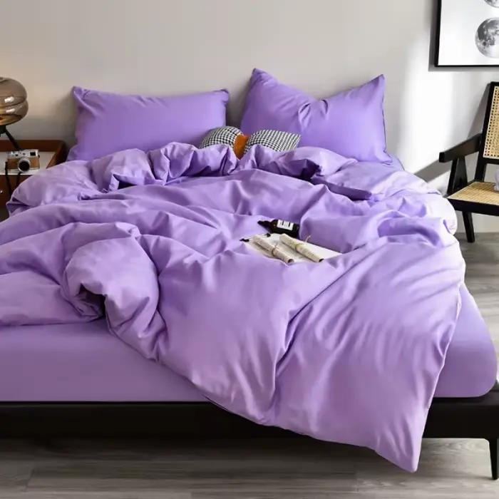 Parure de lit noire en microfibre