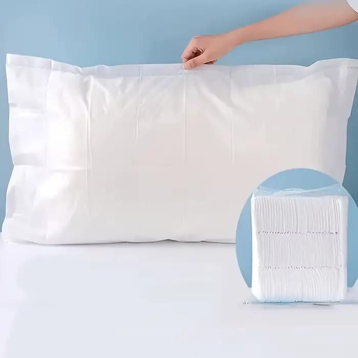 Housses de protection d'oreiller jetables, 50/100 paquets, Premium, épais, Non tissé, anti-poussière, literie pour hôtels de voyage, ensemble de taies d'oreiller essentielles