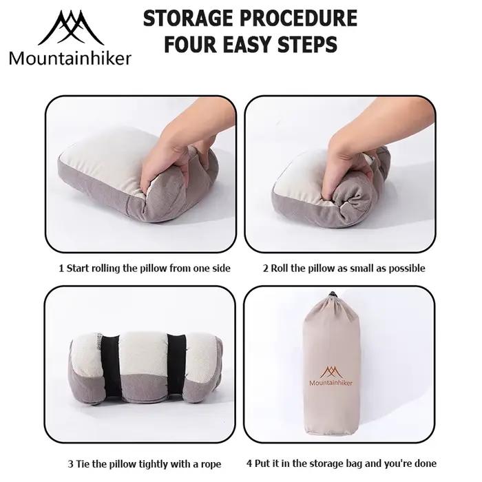 Mountainhiker Cloud Nest Pillow, oreiller en mousse à mémoire de forme, pour le camping en plein air, les voyages, soutien du cou portable, oreiller de sommeil pour la randonnée