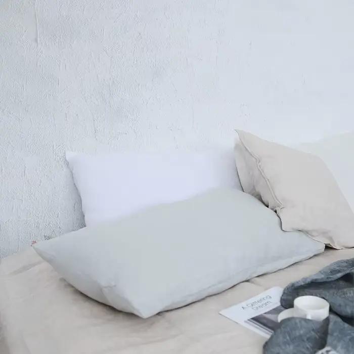 Taies d'Oreiller 100% en Lin pour la Chambre à Coucher