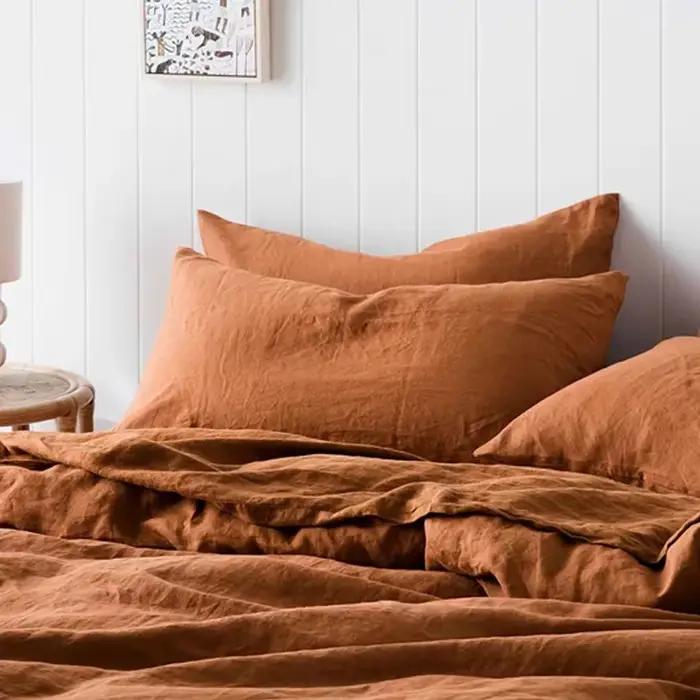 Housse de coussin en lin pur 100% naturel