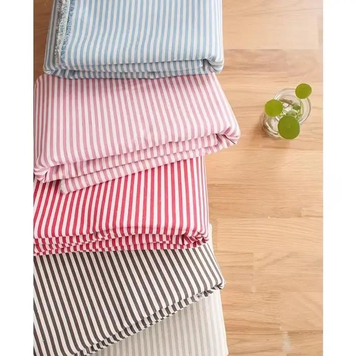 Rayures coton et lin tissu lin canapé nappe oreiller porte rideau lit