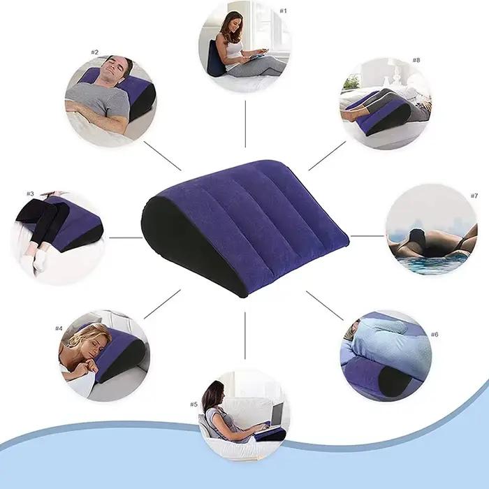 Oreiller gonflable multifonctionnel pour le corps, coussin gonflable Portable, Support de Positions, coussin d'air, oreiller triangulaire de voyage en plein Air