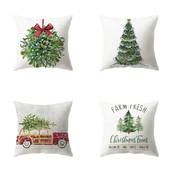 Taies d'Oreiller sur le Thème de Noël, Accessoires de Voiture, Bureau, Père Noël, Salon, Canapé, Maison
