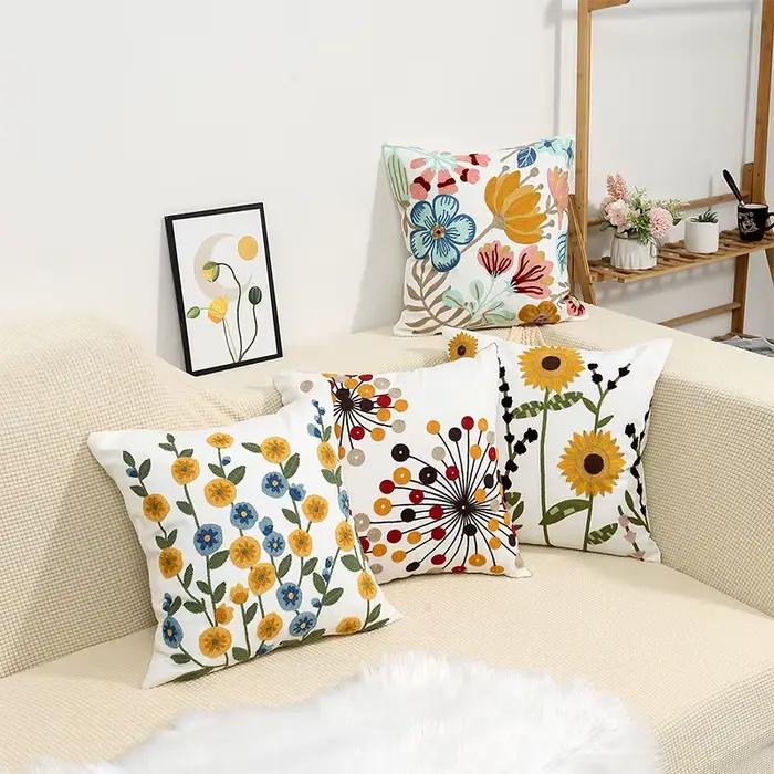 Housse de coussin bohème en toile