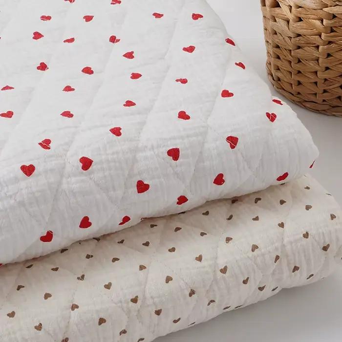 Tissu en coton matelassé crêpe Double couche en pur