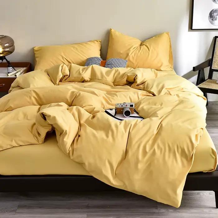 Parure de lit noire en microfibre