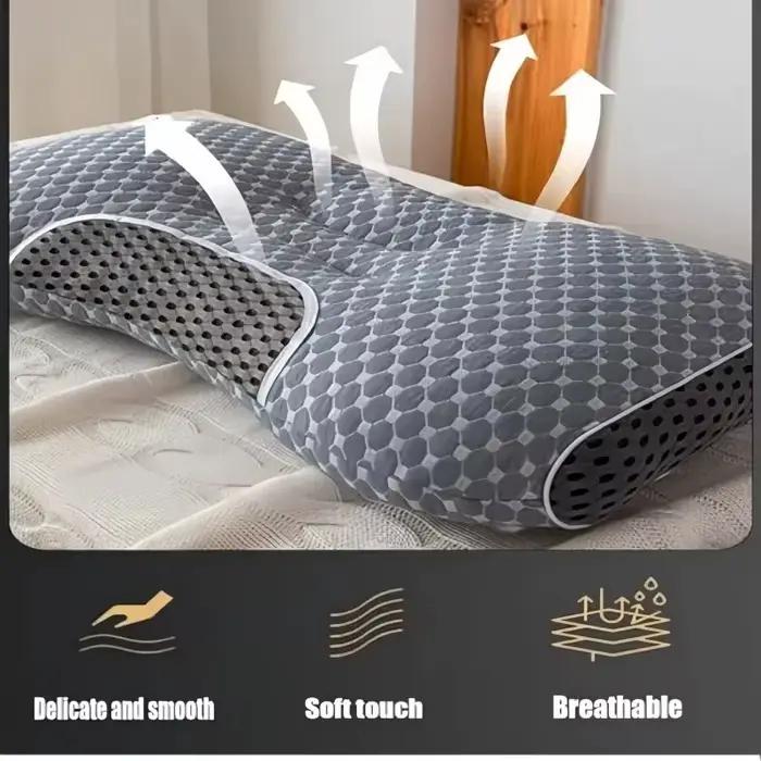 Oreiller orthopédique réglable pour le cou, lot de 2, noyau d'oreiller de qualité supérieure, design ergonomique pour un soutien stable du cou et de la tête