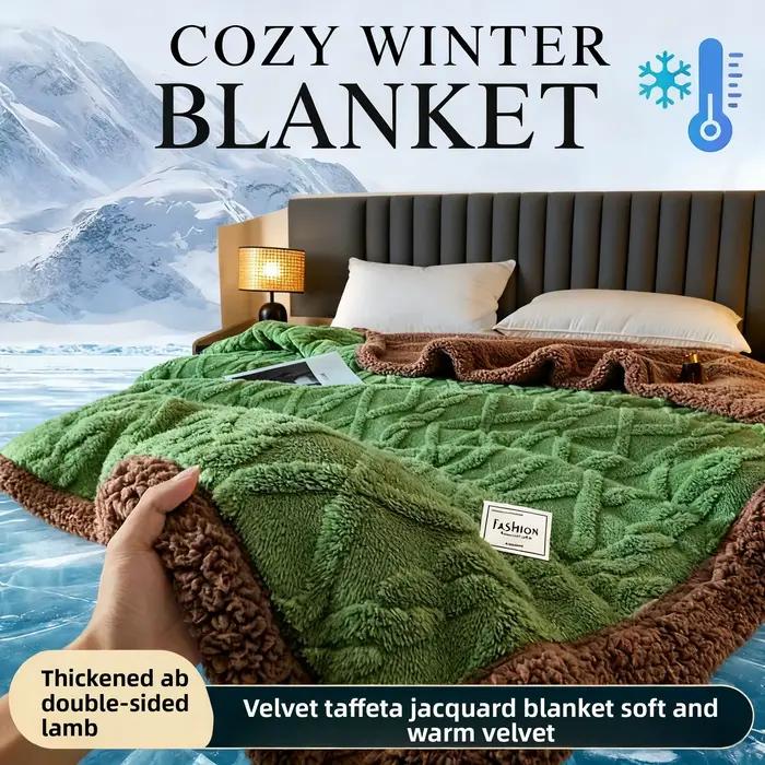 Couverture une pièce de style automne et hiver en flanelle de velours, adaptée à l'emploi comme couverture de lit ou de canapé en toutes saisons